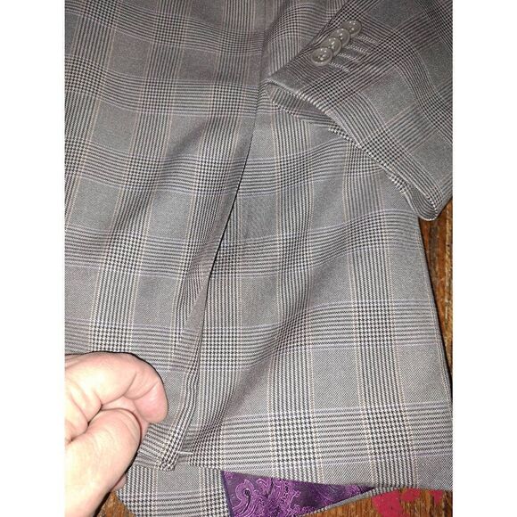 New 40R L&S France St Emanuel Classic Fit Grey Suit Jacket Coat and Vest NWT - Picture 9 of 11